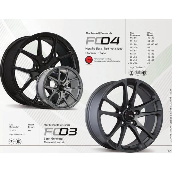 Fast Wheels FC04 Metallic Black (20"x8.5", 35 Offset, 5x120 Bolt Pattern, 72.6mm Center Bore)
