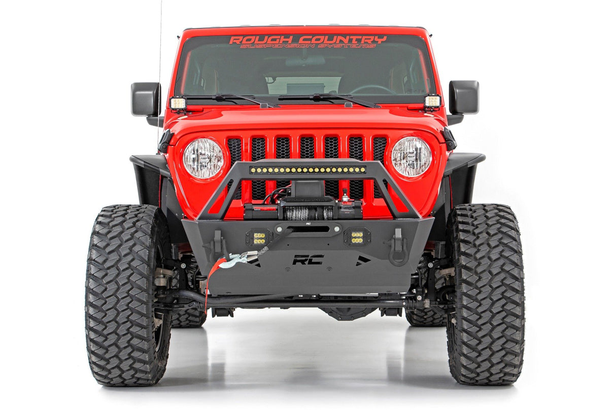 Rough Country Front Bumper - Stubby - Trail - Jeep Gladiator JT/Wrangler JK & JL/Wrangler Unlimited - 10597A
